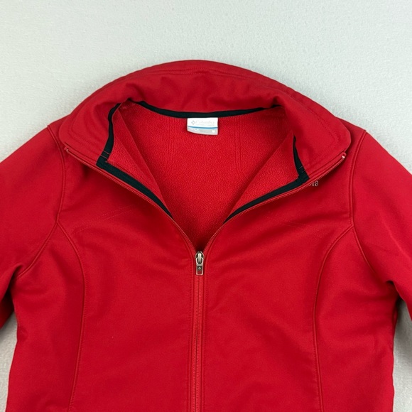 Columbia Jacket‎ Women's Medium Full Zip Long Sleeve Pockets Athletic Fitted Red - Picture 3 of 11